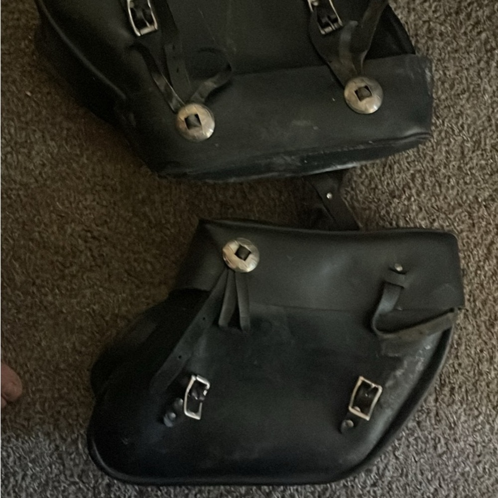 Harley-Davidson Black Leather Motorcycle Bags